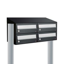 Brievenbusunit Hive set vrijstaand 2-breed, 2-hoog - zwart