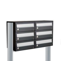 Brievenbusunit Hive set vrijstaand 2-breed, 3-hoog - zwart