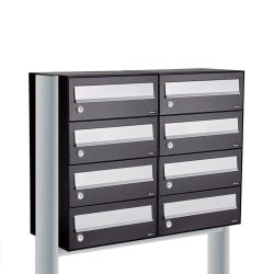 Brievenbusunit Hive set vrijstaand 2-breed, 4-hoog - zwart