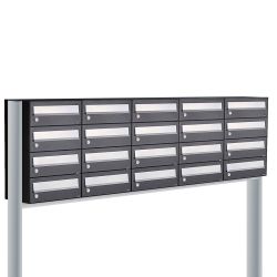 Brievenbusunit Hive set vrijstaand 5-breed, 4-hoog - zwart