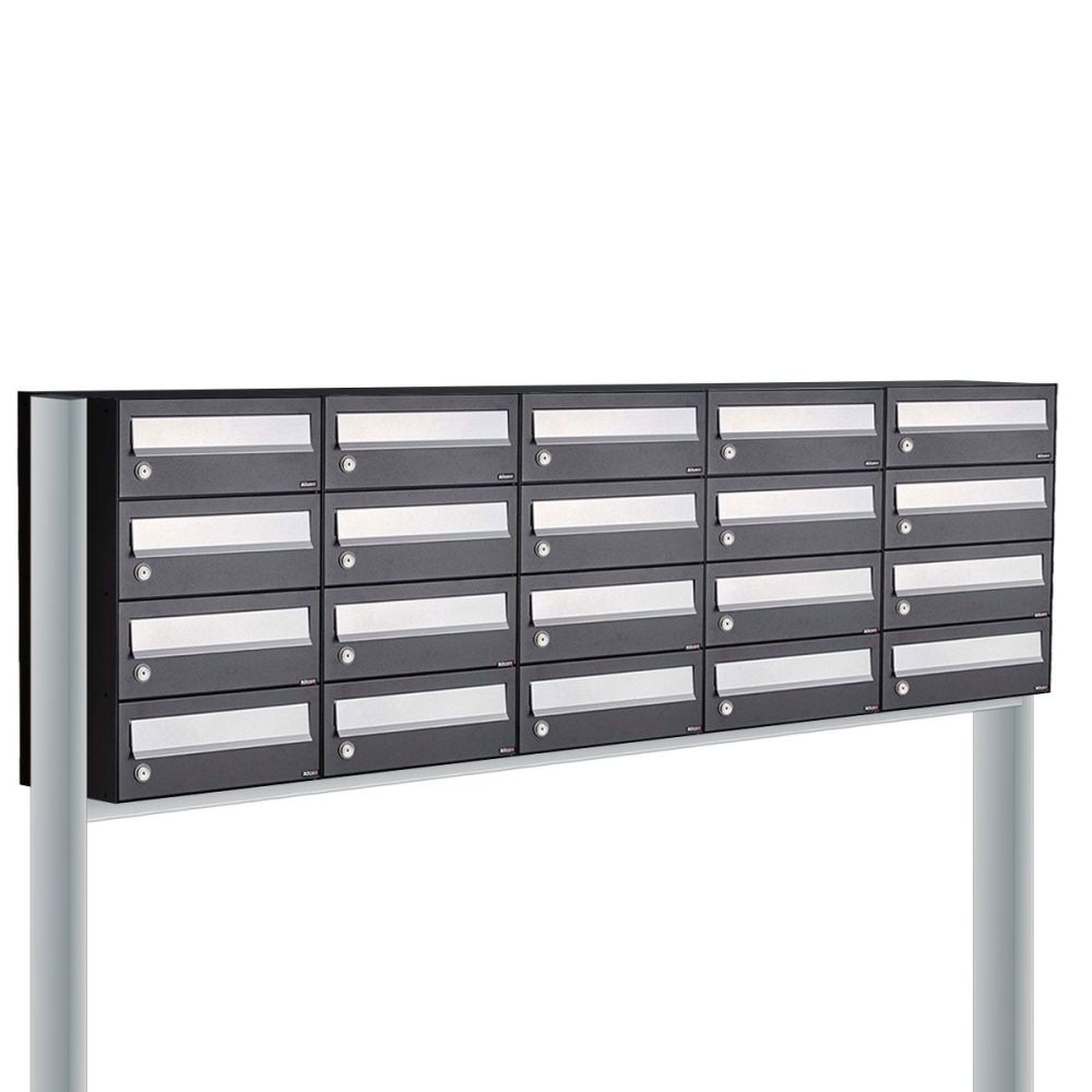 Brievenbusunit Hive set vrijstaand 5-breed, 4-hoog - zwart