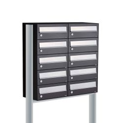Brievenbusunit Hive set vrijstaand 2-breed, 5-hoog - zwart