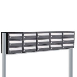 Brievenbusunit Hive set vrijstaand 5-breed, 3-hoog - zwart