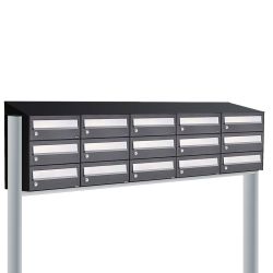 Brievenbusunit Hive set vrijstaand 5-breed, 3-hoog - zwart