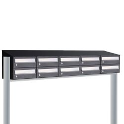 Brievenbusunit Hive set vrijstaand 5-breed, 2-hoog - zwart
