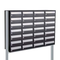 Brievenbusunit Hive set vrijstaand 4-breed, 7-hoog - zwart