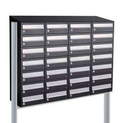 Brievenbusunit Hive set vrijstaand 4-breed, 7-hoog - zwart