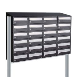 Brievenbusunit Hive set vrijstaand 4-breed, 6-hoog - zwart