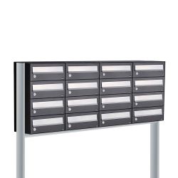 Brievenbusunit Hive set vrijstaand 4-breed, 4-hoog - zwart