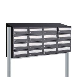 Brievenbusunit Hive set vrijstaand 4-breed, 4-hoog - zwart