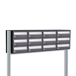 Brievenbusunit Hive set vrijstaand 4-breed, 3-hoog - zwart
