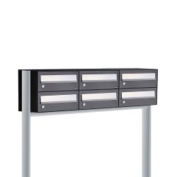 Brievenbusunit Hive set vrijstaand 3-breed, 2-hoog - zwart