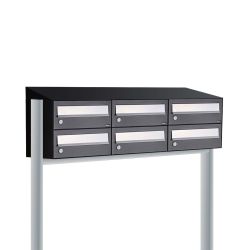 Brievenbusunit Hive set vrijstaand 3-breed, 2-hoog - zwart