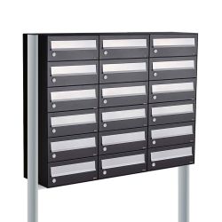 Brievenbusunit Hive set vrijstaand 3-breed, 6-hoog - zwart