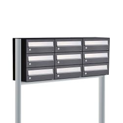 Brievenbusunit Hive set vrijstaand 3-breed, 3-hoog - zwart
