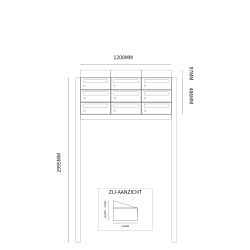 Brievenbusunit Hive set vrijstaand 3-breed, 3-hoog - zwart