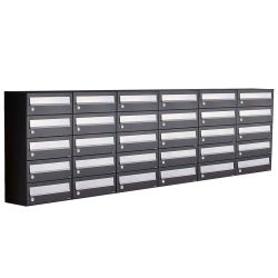 Brievenbusunit Hive set wand 6-breed, 5-hoog - zwart