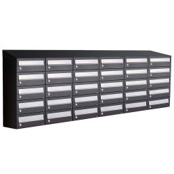 Brievenbusunit Hive set wand 6-breed, 5-hoog - zwart
