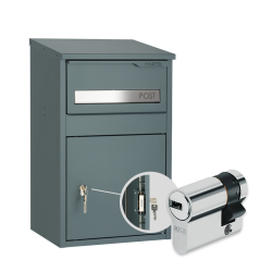 SafePost PK9005PZ pakketbrievenbus met profielcilinderslot - antracietgrijs