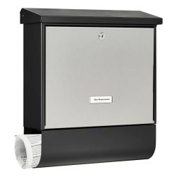 Burg-Wächter brievenbus met krantenvak London-Set - zwart/RVS
