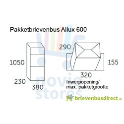 Pakketbrievenbus Allux 600 - groen