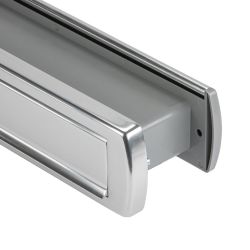 AXA briefplaat met tochtklep en schacht Curve Plus deurdikte tot 102mm. - aluminium geslepen