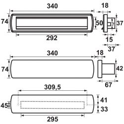 AXA briefplaat met tochtklep en schacht Curve Plus deurdikte tot 102mm. - aluminium geslepen