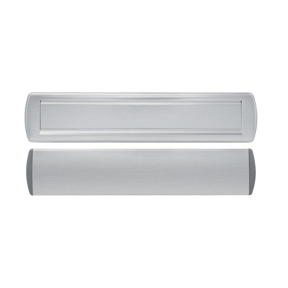 AXA briefplaat met tochtklep en schacht Curve Plus deurdikte tot 102mm. - aluminium geslepen