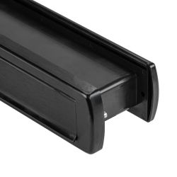 AXA briefplaat met tochtklep en schacht Curve Plus deurdikte tot 102mm. - aluminium/zwart geslepen