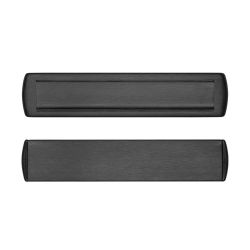 AXA briefplaat met tochtklep en schacht Curve Plus deurdikte tot 72mm. - aluminium/zwart geslepen