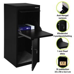 Pakketbrievenbus Logixbox Frontbox Uni Inbouw incl. frame - zwart