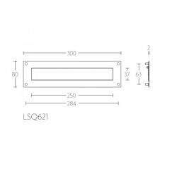 Formani Square LSQ621 briefplaat 300x80 mat RVS