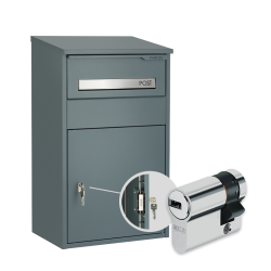 SafePost PK9004PZ XL pakketbrievenbus met profielcilinderslot - antracietgrijs