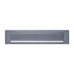Intersteel Briefplaat 340x75mm met klep/regenrand - RVS getrommeld