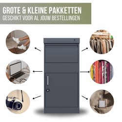 Basic staande pakketbrievenbus vrijstaand - antraciet