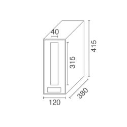 Joma Vitoria DC verticale inbouwbrievenbus achteruitname - wit