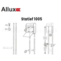 Allux 1005 brievenbus statief  staal - wit