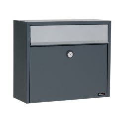 Allux LT150 brievenbus met paal 1003 staal - antraciet met grijze klep