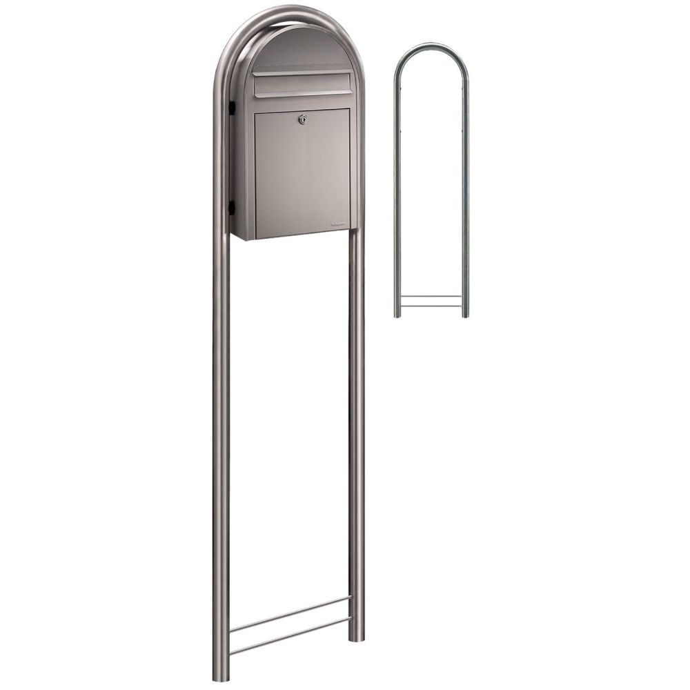 Bobi Classic S (slim) brievenbus en Round statief - RVS