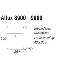 Allux 8900 brievenbus met paal 1001 staal - zwart