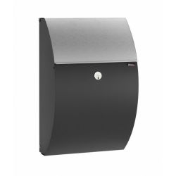 Brievenbus Allux 7000 zwart met RVS klep
