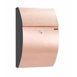 Brievenbus Allux 7000 zwart met koperen front