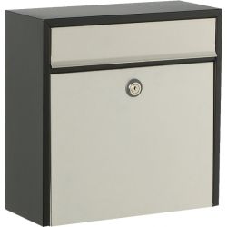 Brievenbus Allux 250 zwart met RVS front